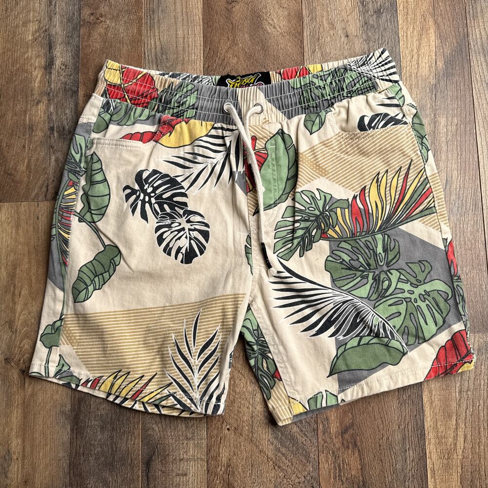 Good Vibes Hawaiian Shorts Men's‎ Small Pockets Surfer Summer Beach 6239